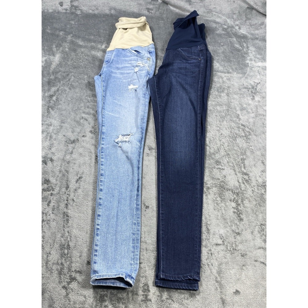 Lot Of 2 AG Adriano Goldschmied Maternity Jeans 27R Straight Leg Stretch USA